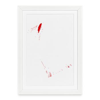 Abstract Spots / Line / Red / Pattern / Nature - Framed poster (27 × 37 cm) - white - Front
