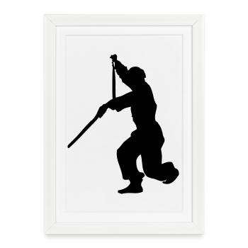 Sanchaku 3 piece nunchaku kung fu - Framed poster (27 × 37 cm) - white - Front