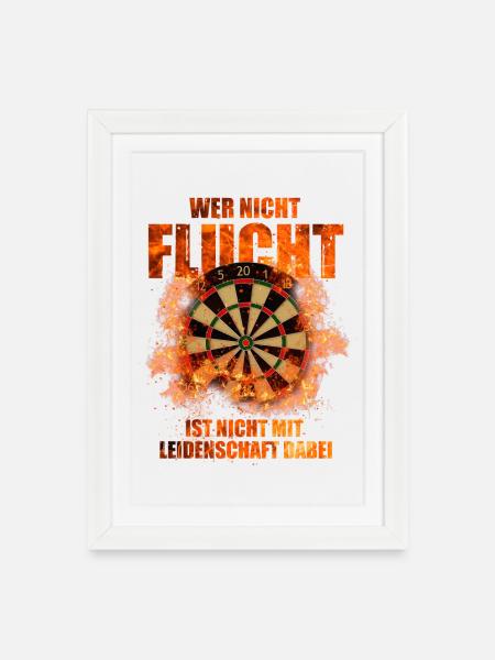 DARTS - Gerahmtes Poster (27 × 37 cm) - Weiß