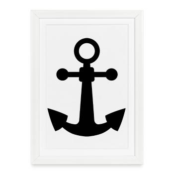 Anchor Symbol Icon Logo Sea Sea Water Graphic - Framed poster (27 × 37 cm) - white - Front