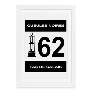 62 pas de calais - Affiche encadrée (27 × 37 cm) - blanc - Devant