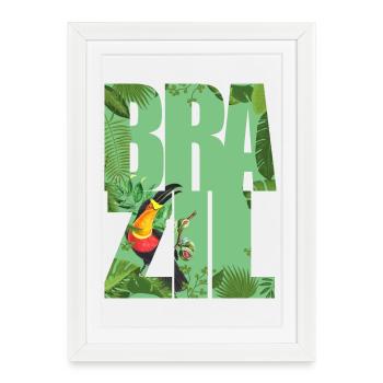 Brésil - Affiche encadrée (27 × 37 cm) - blanc - Devant