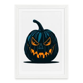 Glowing Jack-o'-Lantern Pumpkin Design - Framed poster (27 × 37 cm) - white - Front