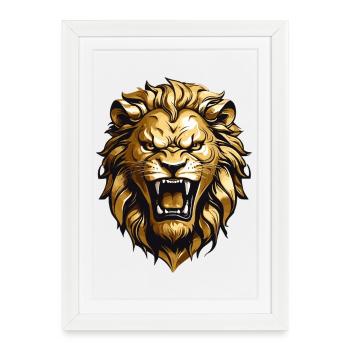 King Lion - Framed poster (27 × 37 cm) - white - Front