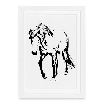 Chevaux T-shirt Cadeau Cavalier - Affiche encadrée (27 × 37 cm) - blanc - Devant
