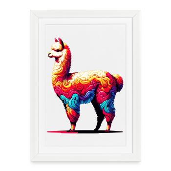 Alpaga - Affiche encadrée (27 × 37 cm) - blanc - Devant