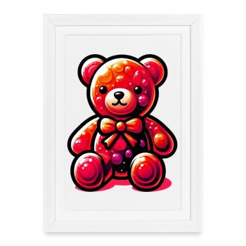Bear - Framed poster (27 × 37 cm) - white - Front