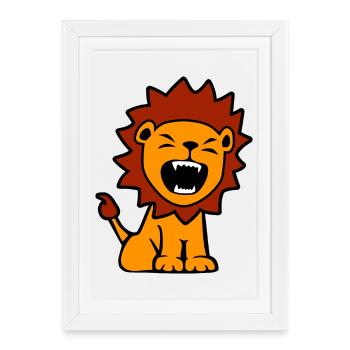 petit lion ROAAR - Affiche encadrée (27 × 37 cm) - blanc - Devant