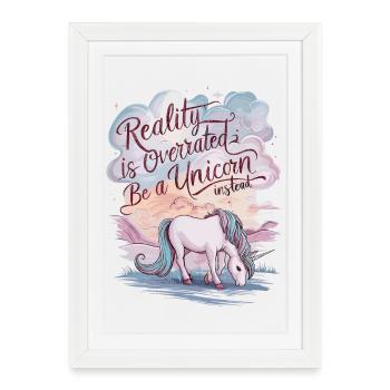 Soyez une licorne - Design de licorne inspirant - Affiche encadrée (27 × 37 cm) - blanc - Devant