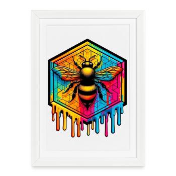Bee - Framed poster (27 × 37 cm) - white - Front