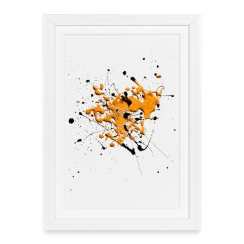 Orange.Splash - Affiche encadrée (27 × 37 cm) - blanc - Devant