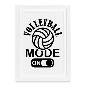 Mode de volley-ball sur le logo de l’équipe de volley-ball de plage - Affiche encadrée (27 × 37 cm) - blanc - Devant
