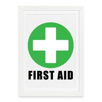 First Aid Medical Cross Safety Sign Vector Icon - Framed poster (27 × 37 cm) - white - Front