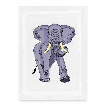 Elephant - Framed poster (27 × 37 cm) - white - Front