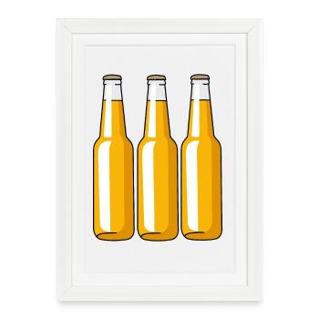 Bière - Affiche encadrée (27 × 37 cm) - blanc - Devant