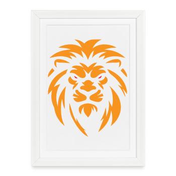 Angry Lion - Framed poster (27 × 37 cm) - white - Front