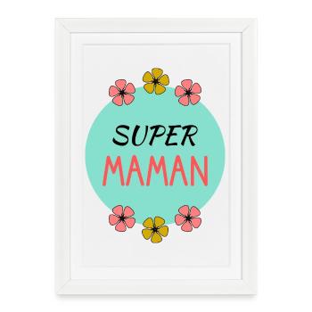BONNE FÊTE. BONNE FÊTE MAMAN. MAMAN. FÊTE - Affiche encadrée (27 × 37 cm) - blanc - Devant
