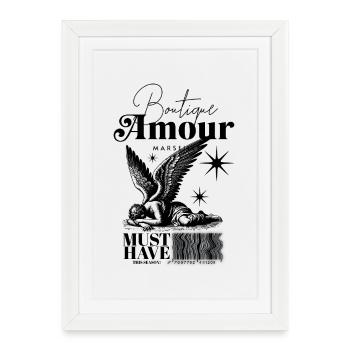 Boutique Amour Engel T-Shirt Unisexe Sleep Angel - Affiche encadrée (27 × 37 cm) - blanc - Devant