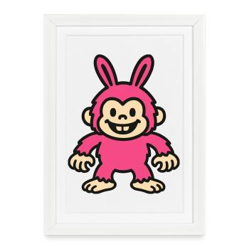 Rabbit Monkey - Framed poster (27 × 37 cm) - white - Front