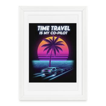 Retro Future Time Travel Design - Framed poster (27 × 37 cm) - white - Front
