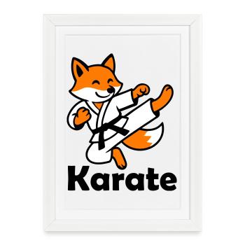 Karaté Renard - Affiche encadrée (27 × 37 cm) - blanc - Devant