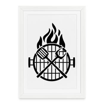 grill_grillzange - Affiche encadrée (27 × 37 cm) - blanc - Devant