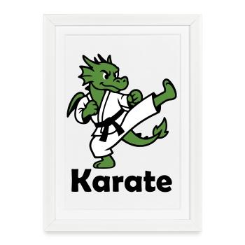 Karaté Dragon - Affiche encadrée (27 × 37 cm) - blanc - Devant