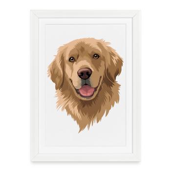 Golden Retriever Dog Lover - Framed poster (27 × 37 cm) - white - Front
