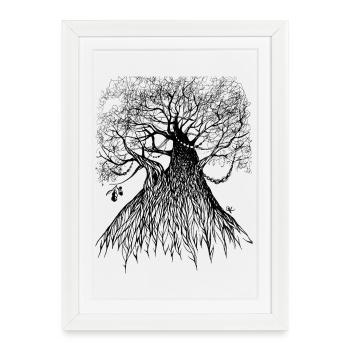 Tree Oak Frog's Eye View - Framed poster (27 × 37 cm) - white - Front