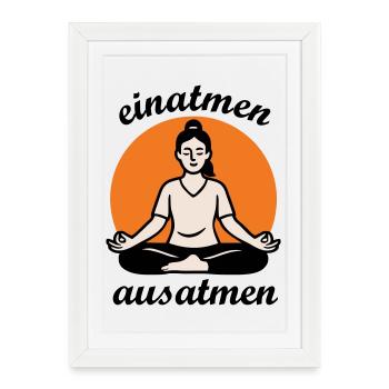Yoga - inspirer, expirer - Affiche encadrée (27 × 37 cm) - blanc - Devant