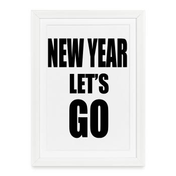 Nouvel An Lâche-PRISE - Slogan de motivation - Affiche encadrée (27 × 37 cm) - blanc - Devant