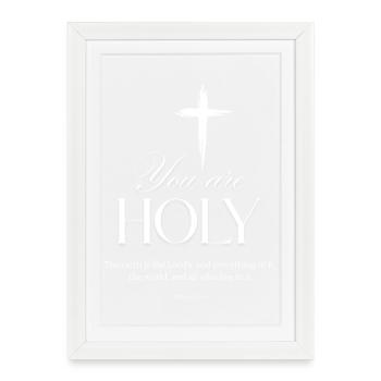 Vous êtes saints versets bibliques chrétiens Ésaïe 6:3 - Affiche encadrée (27 × 37 cm) - blanc - Devant