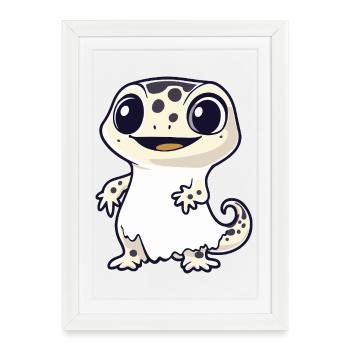 Lizard Halloween Ghost - Framed poster (27 × 37 cm) - white - Front