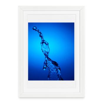 Abstrait Bleu Rétroéclairé De L’eau - Affiche encadrée (27 × 37 cm) - blanc - Devant