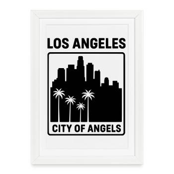 Los Angeles - Framed poster (27 × 37 cm) - white - Front