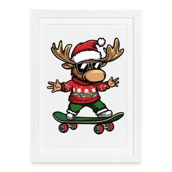 Orignal Noël Drôle - Affiche encadrée (27 × 37 cm) - blanc - Devant
