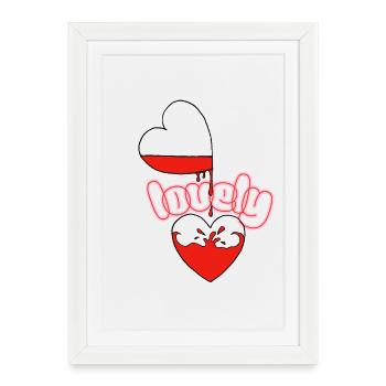 NeonLove Heart Font - Framed poster (27 × 37 cm) - white - Front