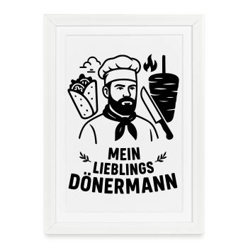 Kebab préféré - Affiche encadrée (27 × 37 cm) - blanc - Devant