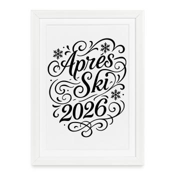 Après-ski 2026 - Affiche encadrée (27 × 37 cm) - blanc - Devant