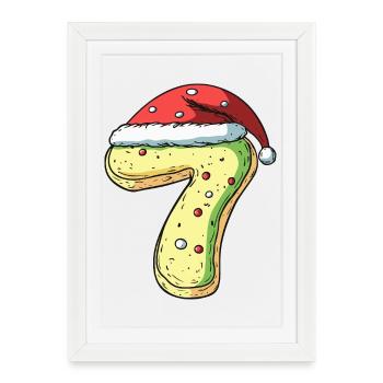 7 Number Cookie Christmas - Framed poster (27 × 37 cm) - white - Front