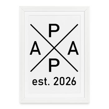 Papa Est. 2026 - Framed poster (27 × 37 cm) - white - Front