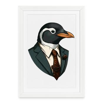Affaires - Pingouin - Affiche encadrée (27 × 37 cm) - blanc - Devant
