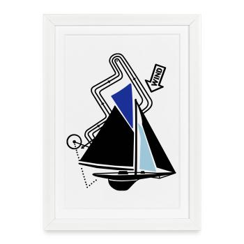 Classic Sailing Yacht Regatta Course Sailboat Yacht - Framed poster (27 × 37 cm) - white - Front