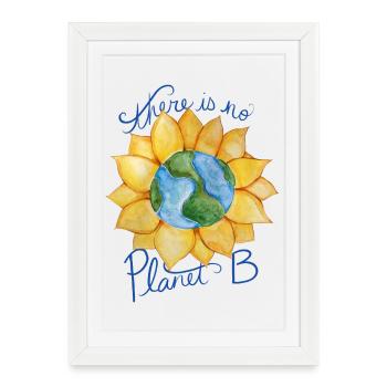 Earth Sunflower Eco Message - Framed poster (27 × 37 cm) - white - Front