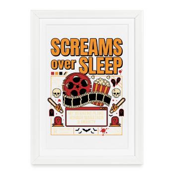 Cris sur le sommeil – Marathon d’horreur - Affiche encadrée (27 × 37 cm) - blanc - Devant
