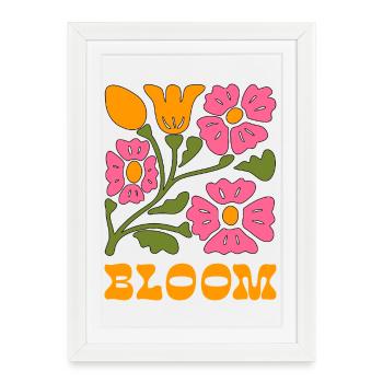 Pop Art floral et splendeur - Affiche encadrée (27 × 37 cm) - blanc - Devant