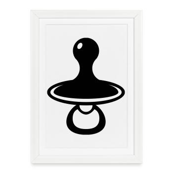 Baby pacifier - Framed poster (27 × 37 cm) - white - Front