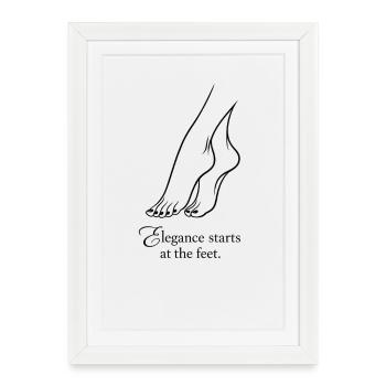 L’élégance aux pieds - Affiche encadrée (27 × 37 cm) - blanc - Devant