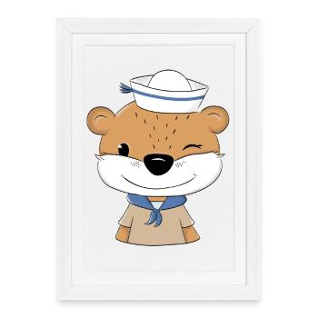 Sailor Otter - Framed poster (27 × 37 cm) - white - Front