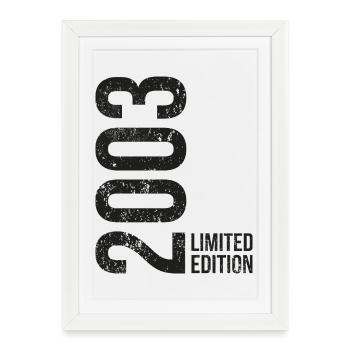 23e anniversaire Homme Femme 23 ans 2003 Décoration drôle - Affiche encadrée (27 × 37 cm) - blanc - Devant